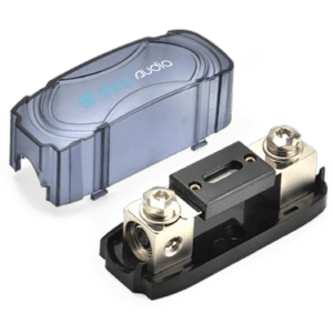 Audio equipment fuse holder and cover.